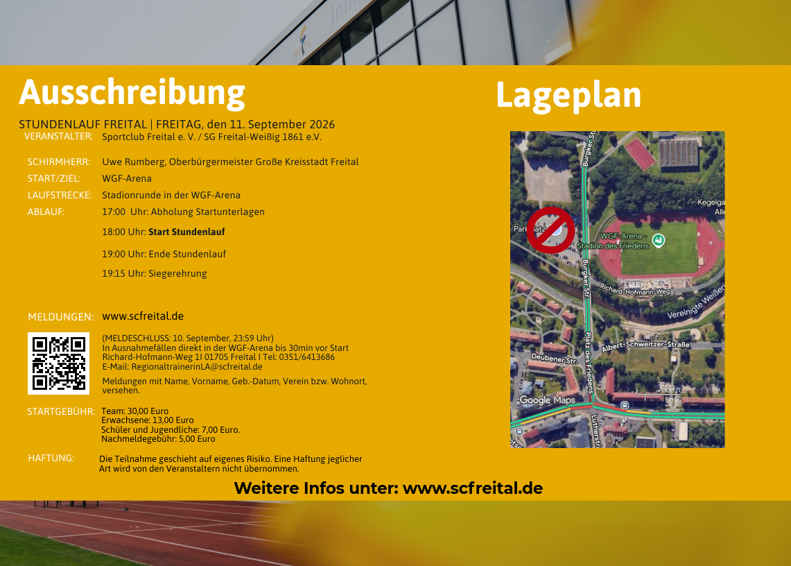 Flyer für den Stundenlauf beim Windbergfest